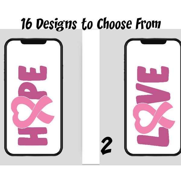 Phone Case - Breast Cancer awareness - add any initial, monogram, text - 16 designs to choose from