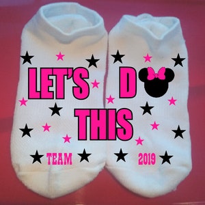 Let&#39;s Do This - Team Name - Year - No Show Socks - Cheer Socks - dance socks - Custom: any graphic or text in any color **NOT VINYL**