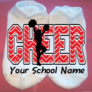 Cheer - Chevron - Cheerleader - Your School Name or Team  - Lucky Socks - Custom Socks - cheer socks - Custom: any colors **NOT VINYL**