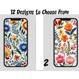 Phone Case - Mexican Flower Embroidery designs - 12 designs to choose from - graphic phone case