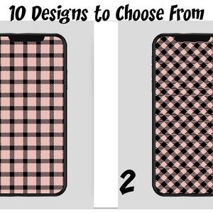 Phone Case - Pink and Black Buffalo Plaid - 10 designs to choose from - graphic phone case