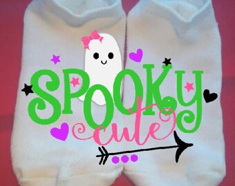 Spooky Cute - Halloween socks - Lucky Socks - Cheer Socks - Dance Socks - Team Socks - Custom socks : any graphic/text/color
