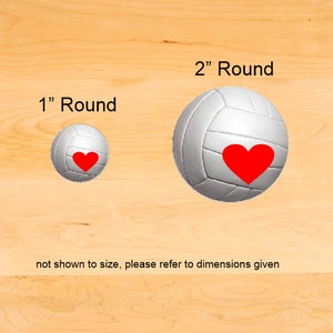 Volleyball - heart - love - Volleyball pin - Volleyball button - ANY colors - choose back style
