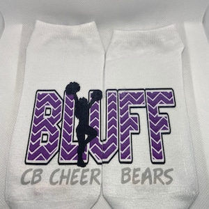 Custom - Cheer - Chevron - Cheerleader - Your School Name or Team  - Lucky Socks - Custom Socks - cheer socks - Custom: any colors
