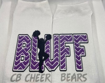 Custom - Cheer - Chevron - Cheerleader - Your School Name or Team  - Lucky Socks - Custom Socks - cheer socks - Custom: any colors