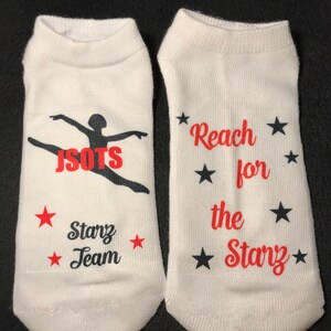 Reach for the stars - studio - Lucky Socks - Custom Socks - dance socks - cheer socks - Custom: choose any colors