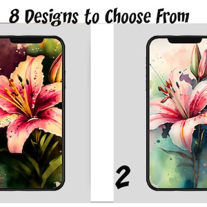 Phone Case - Watercolor Lily - Lilies - Flowers - 8 designs to choose from - graphic phone case