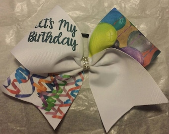 It's My Birthday - Balloons - Ribbons - cheer bow