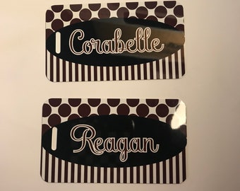 Custom Name - bag tag - luggage tag - choose any colors