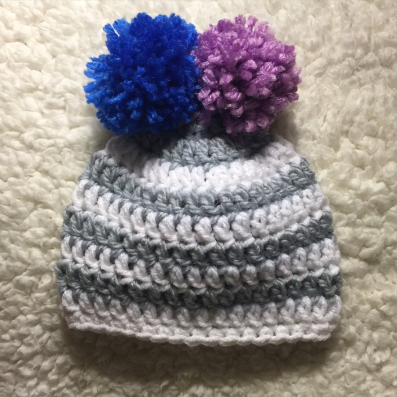 Newborn baby gender neutral beanie Gender reveal baby boy baby girl blue or pink Booties