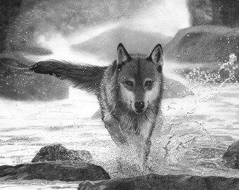 wolf drawing etsy wolf drawing etsy