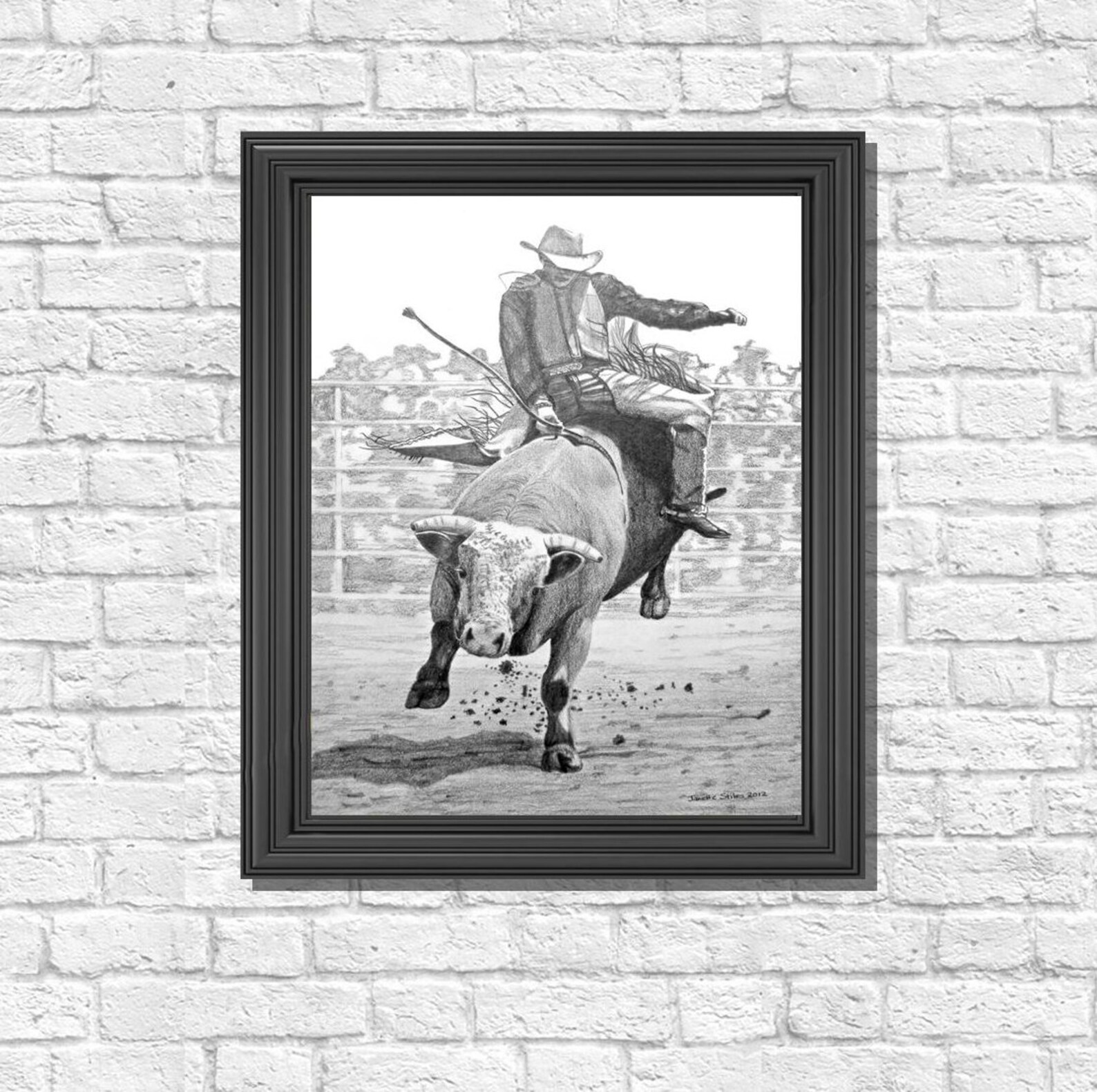Bull Riding Art Rodeo Bull Print Printable Rodeo Art Rodeo Etsy