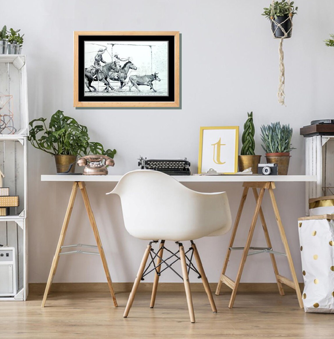 Team Roping Art, Rodeo Bull Print, Printable Rodeo Art, Rodeo Cowboy