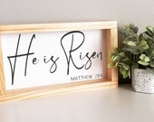 He is Risen, Easter Sign, Christ Decor, Bible Verse, Wall Art, Farmhouse, Easter Decorations, Wood Signs, Farmhouse style, Minimalism,