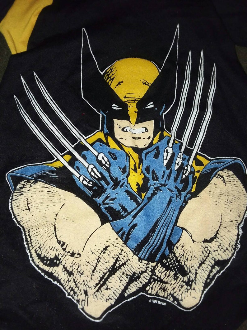 Vintage 90s Children/'s Long Sleeve X-Men Wolverine Pajama Top Shirt with Removable Cape Size XS 45