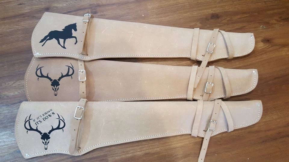 Custom Leather Rifle Scabbard//Natural Color Leather Rifle