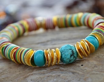 Beaded Stackable Gemstone Turquoise One-of-a-Kind Bracelets