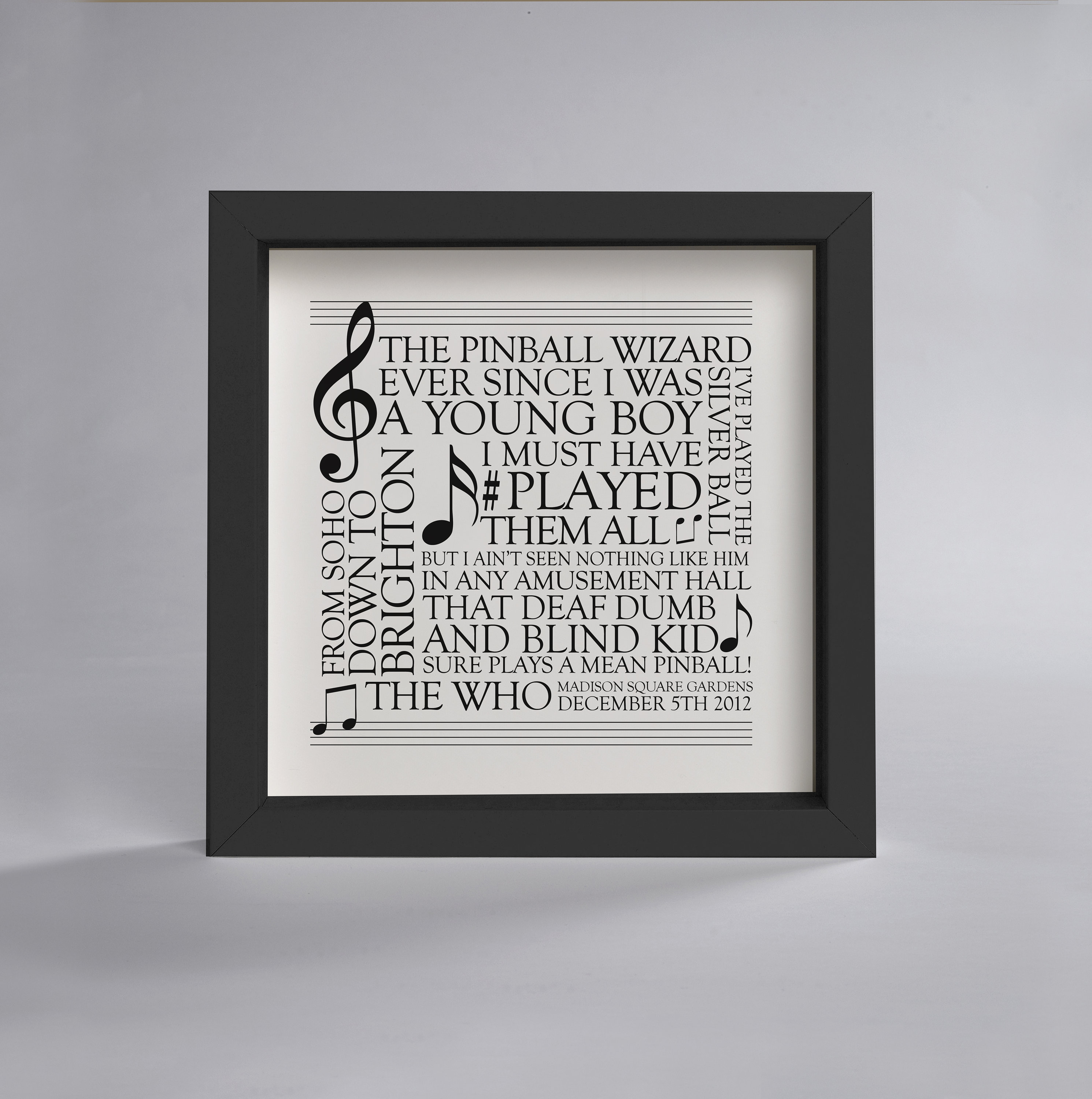 Personalised Bespoke Music / Lyric Frame Etsy