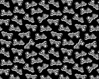 Black barbie fabric | Etsy