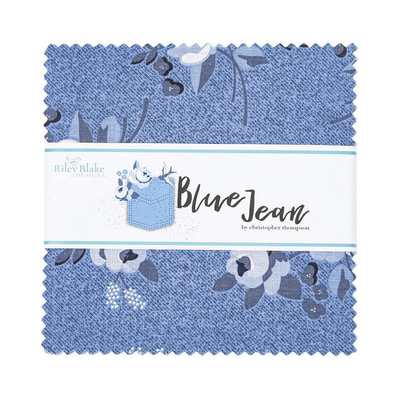 SALE Blue Jean Charm Pack 5 Stacker Bundle Riley Blake Etsy