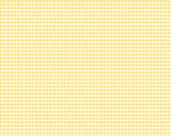 Yellow and White 1/8" Eighth Inch Small PRINTED Gingham - Riley Blake Designs - Checker - Quilting Cotton Fabric