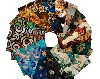 SALE Wild Wood Fat Quarter Bundle 18-Piece - QT Fabrics -  Precut - Woodland Animals Creatures - Quilting Cotton Fabric
