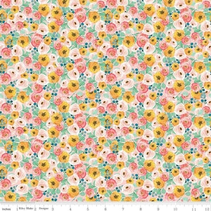 Spring Gardens Floral C14112 Pink by Riley Blake Designs - Flowers Leaves - Quilting Cotton Fabric