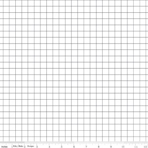 SALE Misty Morning Grid C11584 White - Riley Blake Designs - 1/2&quot; Geometric Grid - Quilting Cotton Fabric
