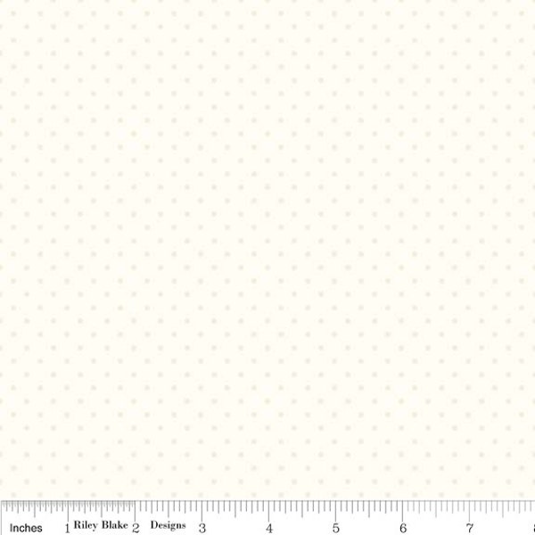 SALE Cream Flat Swiss Dots on Cream Le Creme by Riley Blake Designs - Tone on Tone Polka Dot - Quilting Cotton Fabric