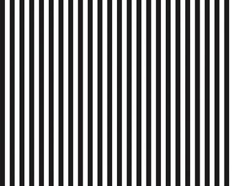 SALE Black and White 1/4 Quarter Inch Stripe by Riley Blake Designs - Quilting Cotton Fabric