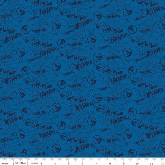100% Cotton Licensed Fabric - Hot Wheels Logo - 43' 100% Cotton Licensed Fabric - Hot Wheels Logo - 43'
