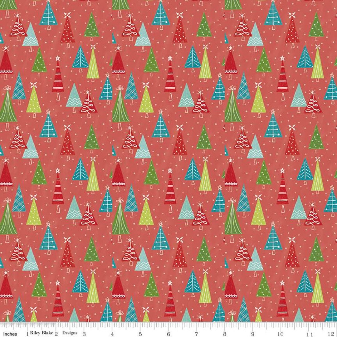 Snowed in Trees C10814 Coral Riley Blake Designs Christmas - Etsy