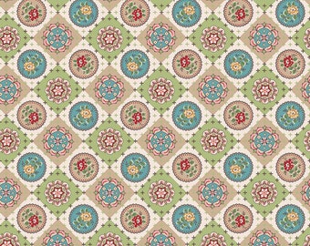 SALE Mercantile Heritage C14381 Multi by Riley Blake Designs - Lori Holt - Floral Medallions Flowers - Quilting Cotton Fabric