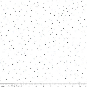 SALE Pin Dot Denim - Riley Blake Designs - White and Blue - Lori Holt - Quilting Cotton Fabric