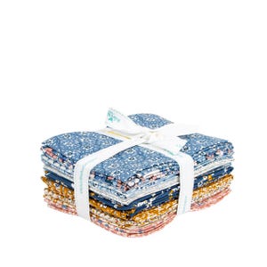 Liberty Denim Florals Fat Quarter Bundle 15 pieces - Riley Blake - Pre cut Precut - Floral Flowers - Liberty Fabrics - Quilting Cotton