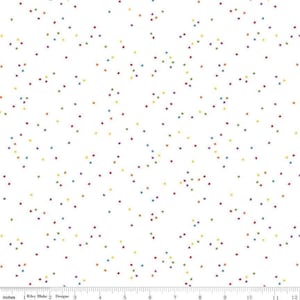 SALE Blossom on White Rainbow by Riley Blake Designs - Quilting Cotton Fabric