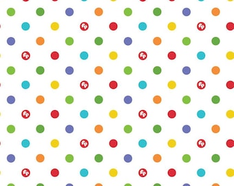 Fisher-Price Dots White - Riley Blake- Quilting Cotton Fabric - Licensed Product