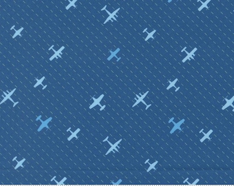 High Flight Airplanes 45064 Harbor - Moda Fabrics - Flight Path Novelty Little Airplanes - Quilting Cotton Fabric