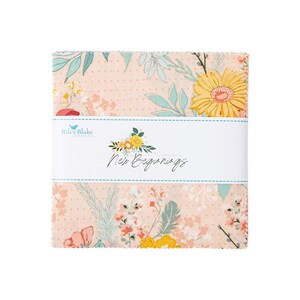 New Beginnings Charm Pack 5" Stacker Bundle - Riley Blake Designs - 42 piece Precut Pre cut - Floral - Quilting Cotton Fabric