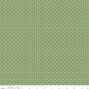 SALE Home Town Holiday Ivy C14910 Lettuce by Riley Blake Designs - Geometric Holly Leaves Berries - Lori Holt - Quilting Cotton Fabric