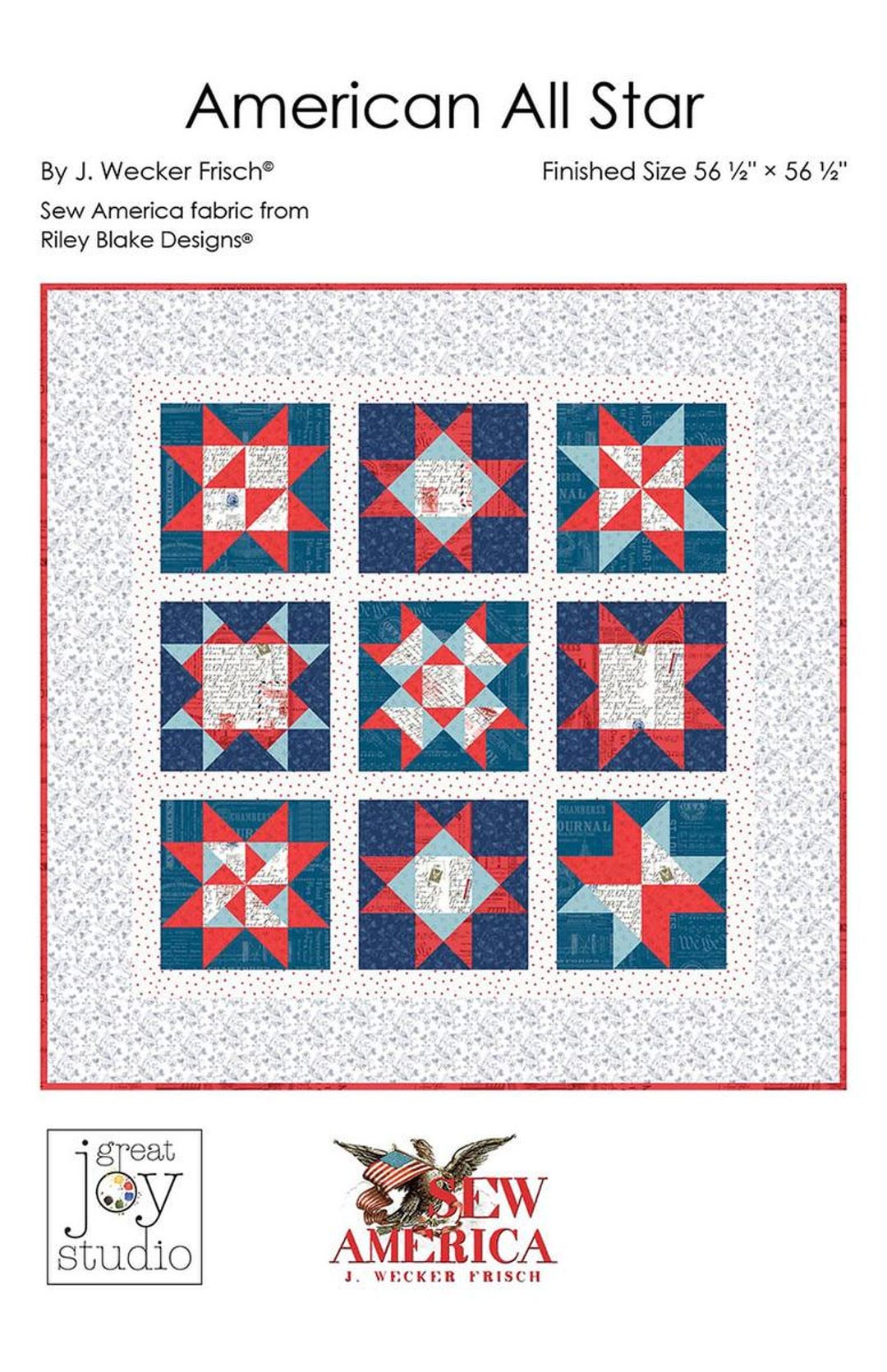 American All Star Quilt PATTERN Patriotic Pattern - Riley Blake ...