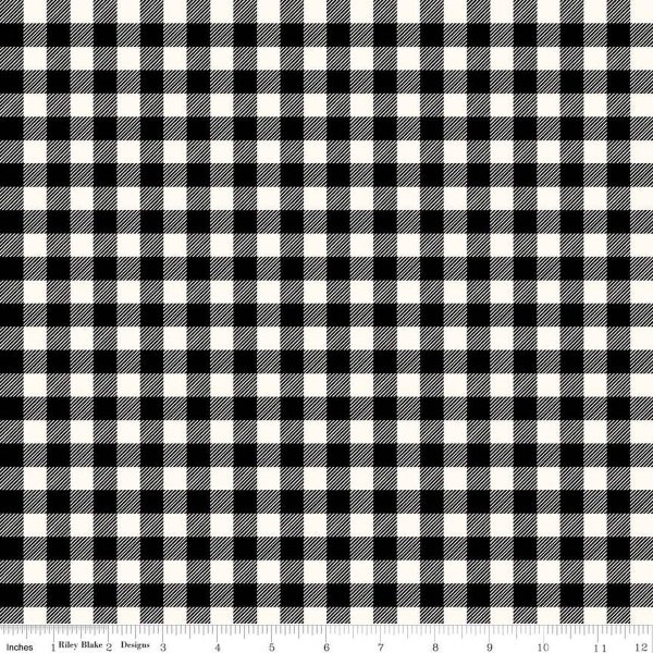 SALE FLANNEL Buffalo Check F13908 Black- Riley Blake Designs - Approximate 7/16" Checks Checked - FLANNEL Cotton Fabric