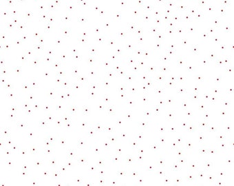 Pin Dot Red - Riley Blake Designs - Red on White Polka Dot - Quilting Cotton Fabric