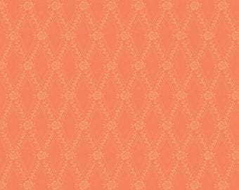 SALE First Blooms Diamonds C16324 Orange - Riley Blake Designs - Floral Tonal Flowers Blossoms - Quilting Cotton Fabric