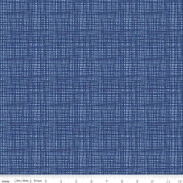 SALE Texture C610 Neptune by Riley Blake Designs - Sketched Tone-on-Tone Irregular Grid Blue - Quilting Cotton Fabric