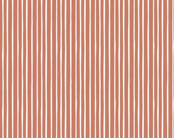 SALE Alphabet Zoo Stripes C14094 Terracotta by Riley Blake Designs - Stripe Striped with White - Quilting Cotton Fabric