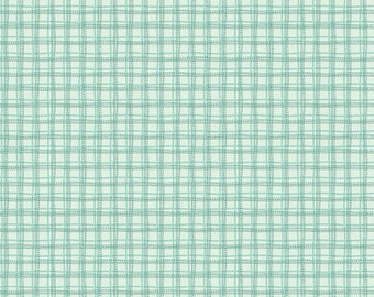 Bumble and Bear Plaid C12676 Mint - Riley Blake Designs - Irregular Grid - Quilting Cotton Fabric