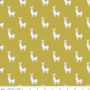 SALE Hibiscus Alpacas C11541 Citron - Riley Blake Designs - Alpaca Animal - Quilting Cotton Fabric