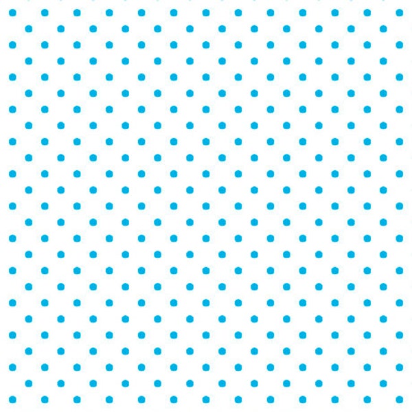 SALE Dots and Stripes and More Brights Mini Dot 28891 ZQ Turquoise on White - QT Fabrics - Polka Dots Dotted - Quilting Cotton Fabric