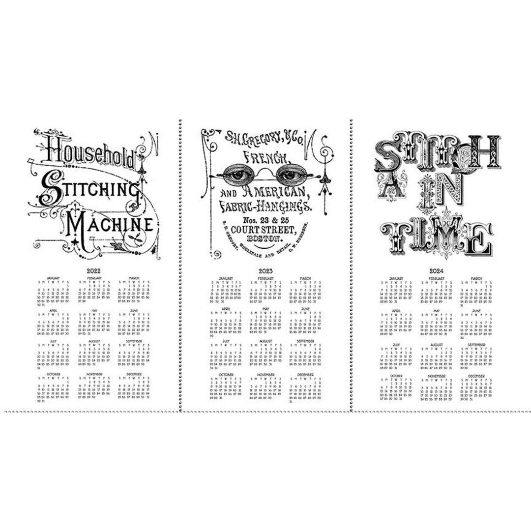 CLEARANCE Best Of She Who Sews Three year Calendar CANVAS Panel VP11335